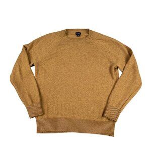 J.Crew Mens Lambs Wool Blend Mustard Pullover Sweater Sz Large